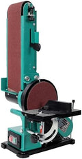 4" X 36" Belt Sander & 6" Disc Polisher Grinder Sanders,120V/60Hz,Adjustable 0-90° Tilt & 0-45° Bevel Table, Power Belt Sanders for Woodworking, Metal Working DIY, Green