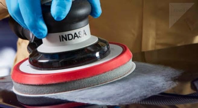 Indasa 6” DA Air Sander Non-Vacuum | 3/16” (5mm) Orbit | 12,000 RPM | Includes Rhynostick Solid Backup Pad & Wrench | Lightweight Professional Random Orbital Sander for Auto Body, Wood & Prep Work