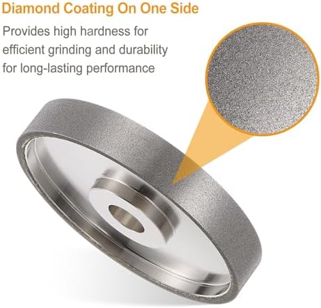 HARFINGTON Diamond Lapidary Wheel 6 Inch x 1 Inch Arbor Hole Grit: 180 Grinding Wheels for Stone, Marble, Glass, Ceramics, Crystal, Carbide, Steel