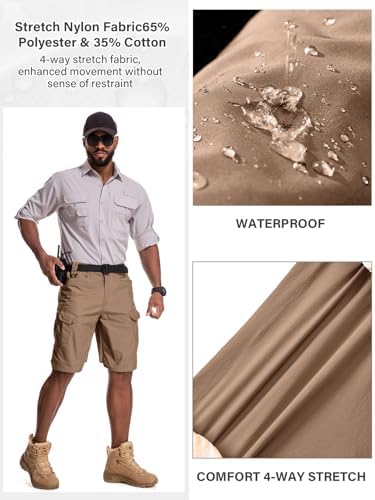 Mens Work Shorts Cargo Tactical Outdoor Wear Resistant Hiking Tool Shorts