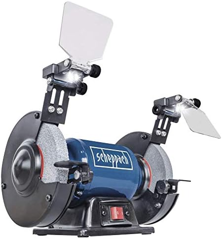 Scheppach Sander/Double Sander SM150L | Grinding Disc, Finishing Disc, Grinding Stone | 400 W Power | Bore Diameter: 150/12.7 mm
