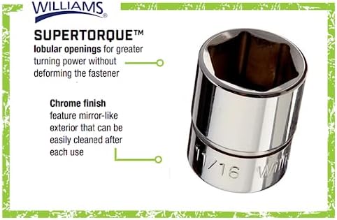 Williams B-622 11/16-Inch Shallow 6 Point Socket