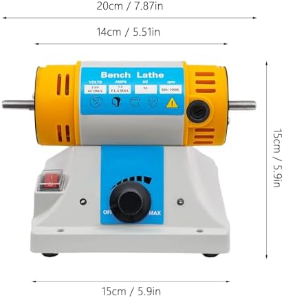 110V 320W Bench Buffer Polishing Machine, Multi-Function Benchtop Polisher Grinder with Drill Chuck, Mini Table Saw for Jewelry, Wood, Dental, Amber, Metal, 800-10000rpm/min