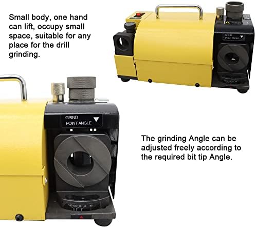 Drill Bits Sharpener,Twist Drill Bit Sharpener for 3-13mm with 100°(90°）-135° Angle Adjustment Portable & Precision Sharpening with 11 Collets 110V 120W (CBN Wheel for HSS)