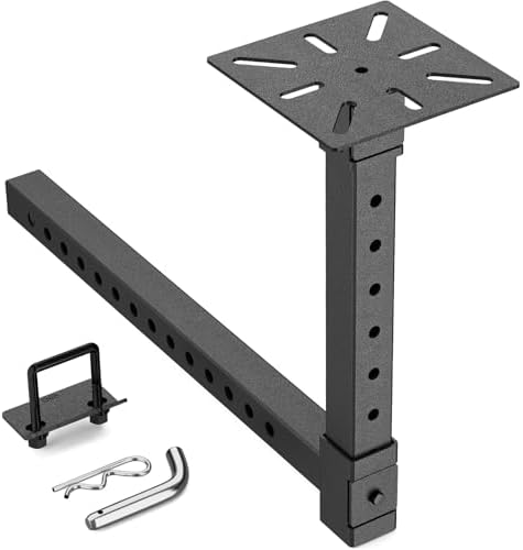 YZONA Tow Hitch 2 Inch, Heavy Duty Hitch Mount Vise Plate Bracket, Adjustable Steel Trailer Receiver Support Stand, Universal Fits for Vehicle Repairs, Metalworking, Welding, Toolbox & Outdoor Use