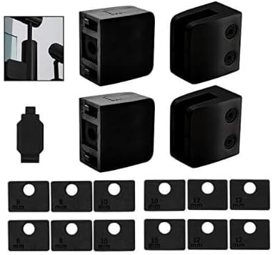 40-Pack Square Glass Clamps, 304 SS, Black (LIUCHONGYANG99)