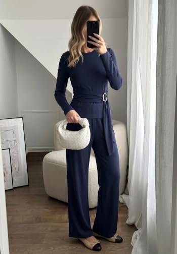 BTFBM 2 Piece Sets For Women Fall Outfits Lounge Set Business