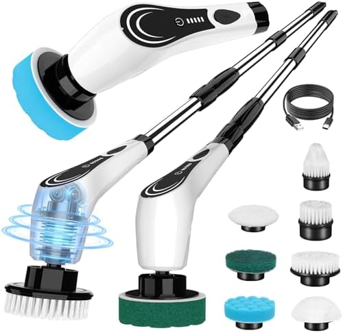 Cordless Electric Spin Scrubber, 7-in-1 Bathroom Cleaner