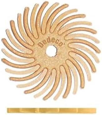 Dedeco Sunburst Radial Bristle Discs 48-Pack - 3/4" Curved - Peach 2500 Grit (Extra-Fine, 6 Micron) - Aluminum Oxide for Polishing & Finishing