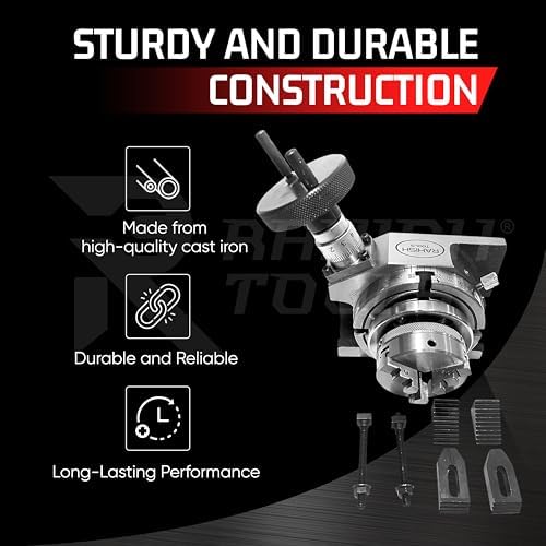 HV Rotary Table, 65mm Self-Centering Chuck & M6 Clamp Kit, 4"/100mm
