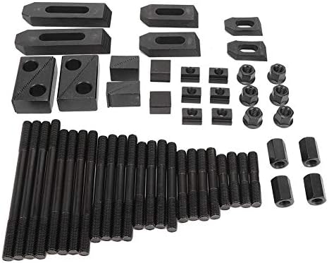 58Pcs M10 Machinist Promo Kit T-Slot Clamp Kit Lathe Mold Tool for Lathe Milling Machine CNC and Various Metal Cutting Machine Tools