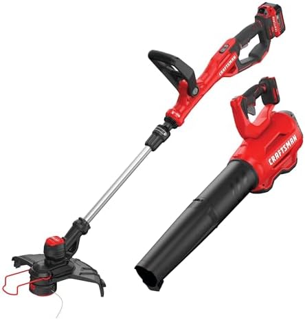 CRAFTSMAN V20 String Trimmer and Leaf Blower Combo Kit, Cordless (CMCK297M1)