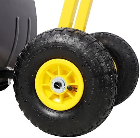 Snow Shovel with Wheels for Driveway, 29 Inch Heavy Duty Snow Pusher with Adjustable Handle & Multi-Angle Blade, Steel Wheeled Snow Plow for Sidewalk, Patio, Yard