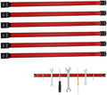 24" Magnetic Tool Holder Strip, 6 Pieces Red Metal Tool Organizer Rack with Stainless Steel Surface, Magnet Bar for Garage Workshop, Easy To Install with Mounting Screws