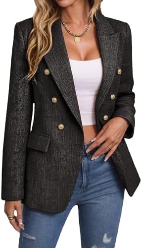 Mina Self 2026 Women's Fall Tweed Blazer Plaid Jacket Business Casual Coat