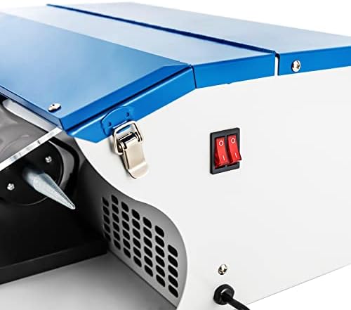 Benchtop adjustable variable speed polisher dust collector with exhaust fan blower, dust collector, work light and motor housing for jewelry, metal, wood