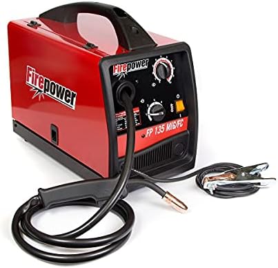 FIREPOWER 1444-0326 FP 135 2-in-1 MIG and Flux Cored Welding System, 135 Amp Max Output, 1/4" Max Plate Thickness, Up to .035" Wire, 6,000 Watt Generator, 115 VAC