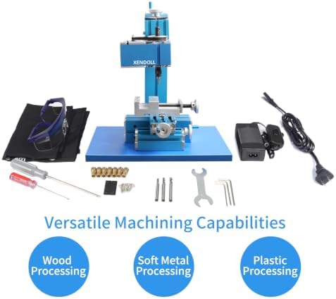 XENDOLL Power metal milling machine,Hobby use, small size,mini milling machine,garage workshop tools,timber,wood,metal friendly,24 Watts,W104MA,Stem education