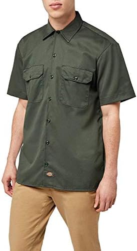 Dickies Men’s Short Sleeve Work Shirt – Durable Twill Button Down Shirts for Men, Lightweight Uniform for Daily Wear