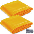 2 Pack Welding Curtain Safety Screen with Fixed Belt, 6 x 8ft Yellow, Fire Resistant Transparent Vinyl Welding Shield for UV and Blue Light Protection