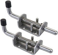 2 Pack Heavy Duty Stainless Steel Spring Loaded Latch Faster Locking Bolt Lock for Door Shed Gate or Tailgate Trailer Garage