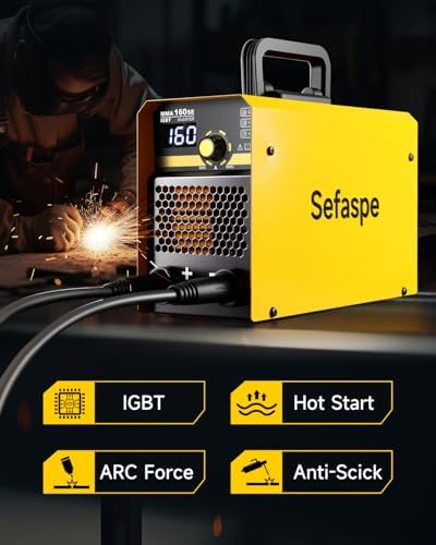 110V/220V Stick Welder with Digital Display, 160A ARC/Lift TIG Welding Machine with Synergic Control, IGBT Inverter Portable MMA Welder Machine with Hot Start, Arc force and Anti-Stick