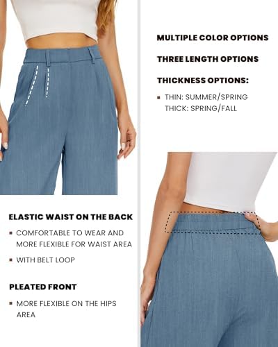 FUNYYZO Wide Leg Dress Pants for Women Work Slacks Business Casual Outfits