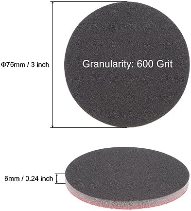 uxcell 100pcs 600 Grit Sanding Sponge 3 Inch Hook and Loop Sponge Sanding Disc Wet/Dry for Car Wood Drywall Metal