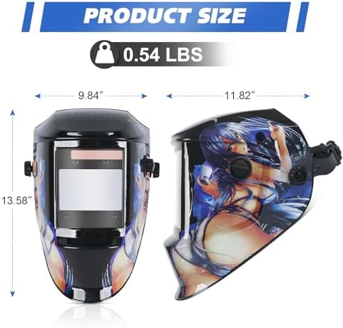 Welding Helmet True Color Auto Darkening Hood for TIG MIG ARC Welder Mask with Adjustable Shade Range 4/5-9/9-13…