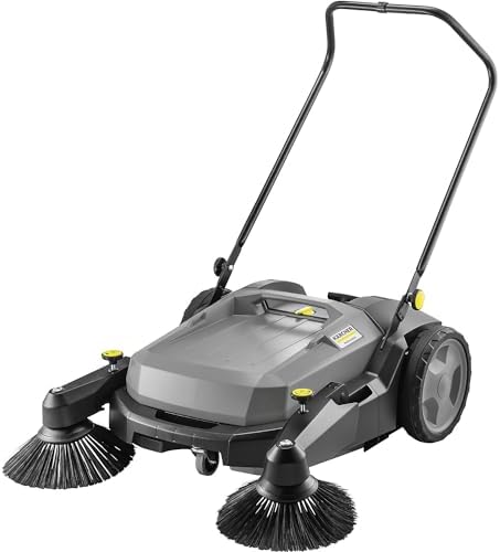 KÄRCHER Pro Walk Behind Outdoor Push Sweeper, KM 70/20 C 2SB, Two Bristle Brushes, Sweeps up to 20,000 ft²/h - 11 Gallon Capacity - for Commercial Use in Warehouses, Workshops, and More