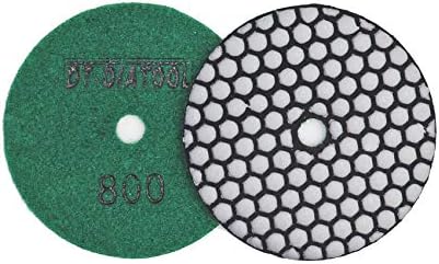 DT-DIATOOL Dry Diamond Polishing Pads 4 Inch for Granite Marble Quartz Stone Countertop Tiles Plastic Mixed Grits Plus Plastic Backer