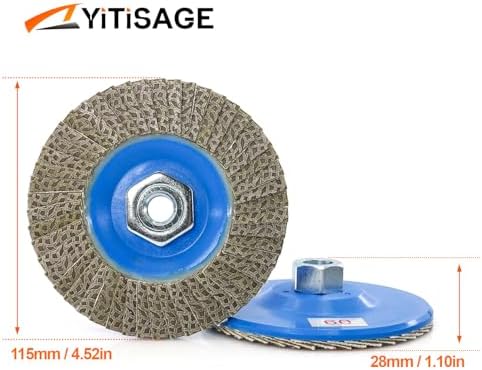 4.5" Diamond Flap Disc,Plastic Back Grinding Wheel for Marble,Ceramics,Sander Tile,Stone,Glass,Concrete(Grit 60-1pc)