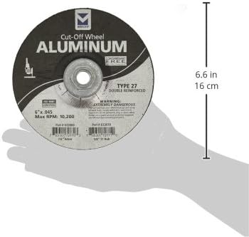 Mercer Industries 633070 - 6" x .045 x 5/8"-11 Type 27 Cut-Off Wheels for Aluminum (10 pack)