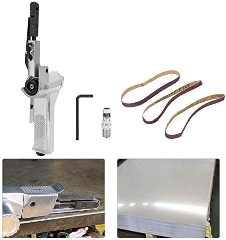 Eboxer Air Belt Sander, 10mm Pneumatic Belt Sander 3/8" x 13" with 3pcs Belts, File Sander for Cutting and Grinding, Air Grinding Polishing Tool for Wood Glass Metal
