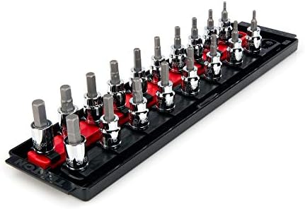 TEKTON Hex Bit Socket Set, 18-Piece | SHB91201 | 3/8 Inch Drive, (1/8 - 3/8 in., 3 - 10 mm), Socket Rail