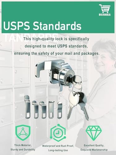 Premium L-1172C Mailbox Lock Replacement, High Security Zinc Alloy Mailbox Lock with Keys, Easy Installation & Wide Compatibility (4 Pack)