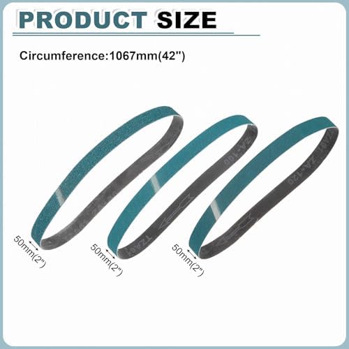 HARFINGTON 2 x 42 Inch Sanding Belts, 18 Pcs 36/100/120 Grit Zirconia Abrasive Belt Sander File Belt for Woodworking, Metal Polishing, Knife Sharpener