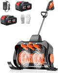 16" Cordless Snow Shovel, 3000mAh Battery Snow Blower, Lightweight Power Snow Thrower for Driveways & Sidewalks, Winter Snow Removal with Charger & 2 * 21V Batteries