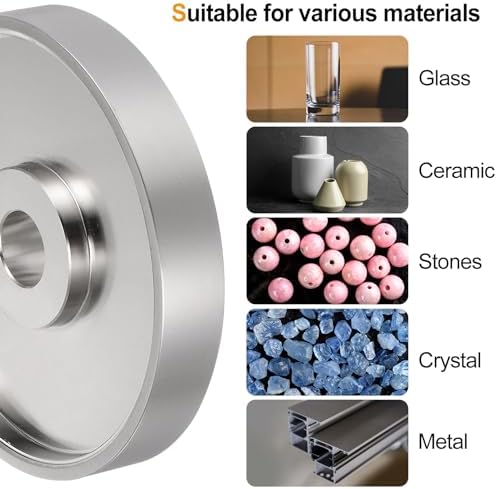 HARFINGTON Diamond Lapidary Wheel 6 Inch x 1 Inch Arbor Hole 1200 Grit Grinding Wheels for Stone, Marble, Glass, Ceramics, Crystal, Carbide, Steel