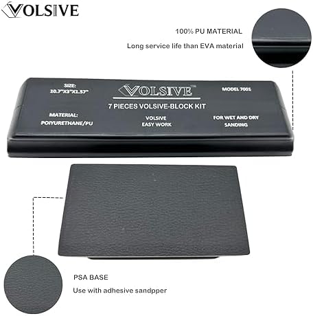 PSA Sanding Block Kit of 7,Hand Abrasives Auto Body Sanding Block Set with 20pcs Self Adhesive Sandpaper Sheet,Flexible for Automotive Paint and Woodworking Sand Furniture