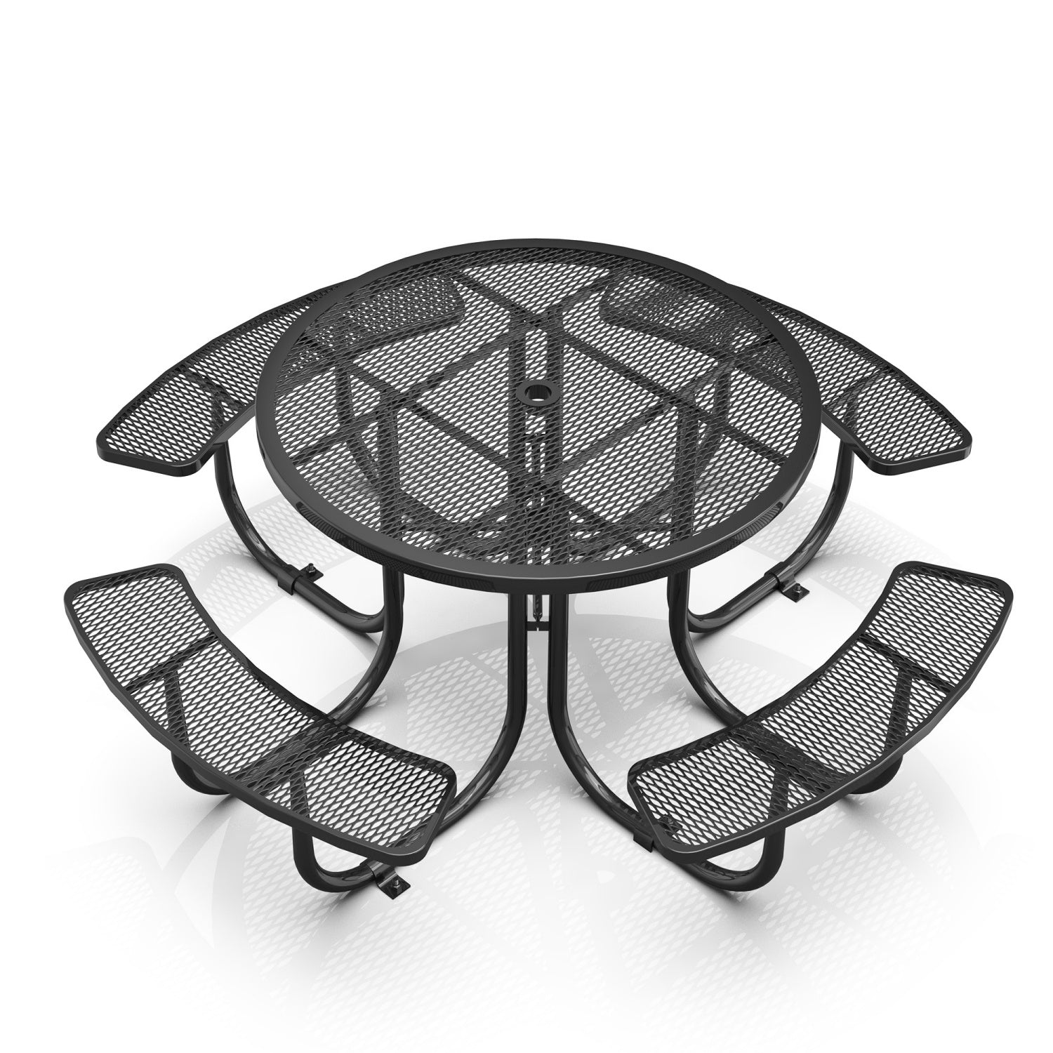 46" Round Picnic Table With Umbrella Hole