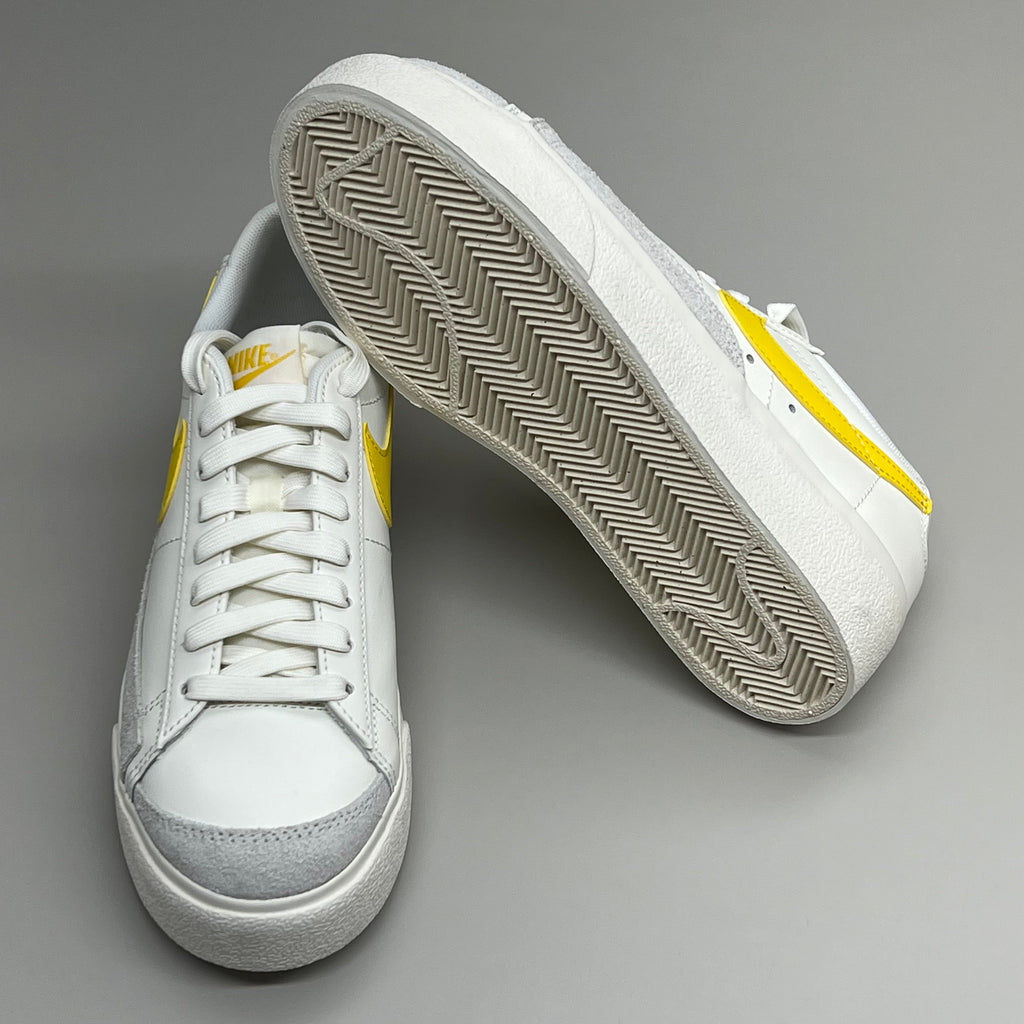NIKE Blazer Low Cut Platform Shoes Sz Women's 7.5 Men's 6 Yellow/Grey/White