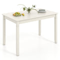 48-Inch Wooden Dining Table for 4 People Rectangular Kitchen Table with Rubber Wood Legs