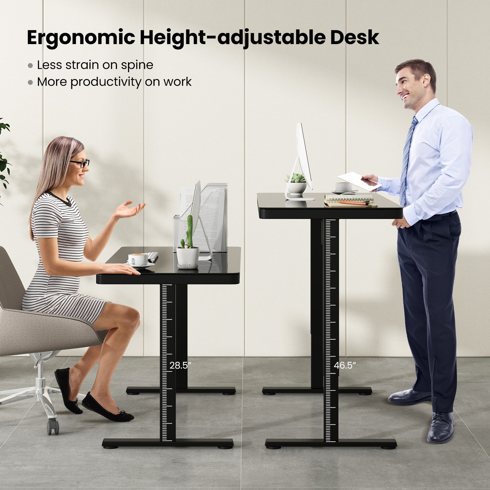 48-Inch Height Adjustable Electric Standing Desk with Drawer