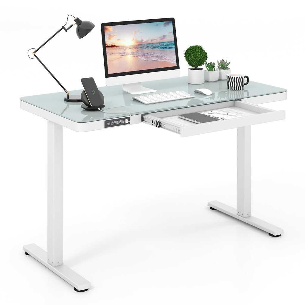 48-Inch Height Adjustable Electric Standing Desk with Drawer
