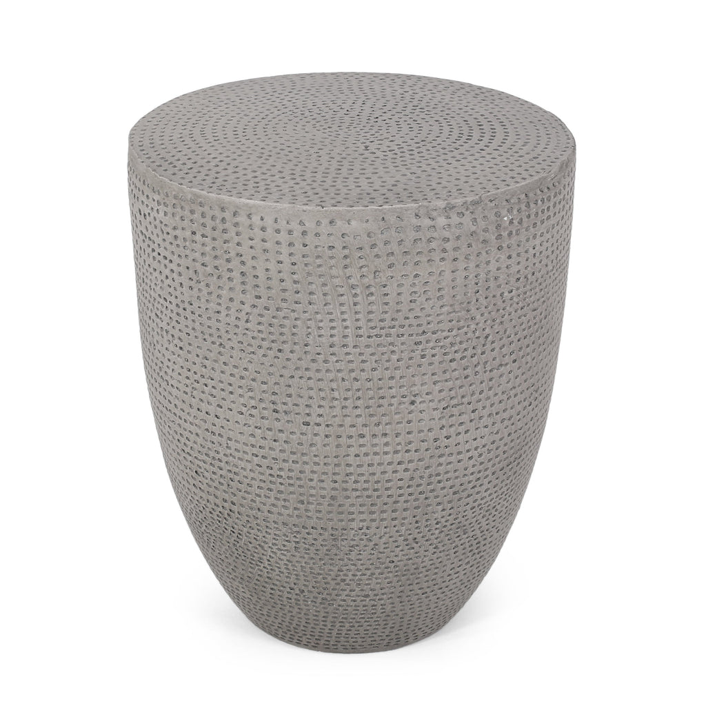 Modern Outdoor Lightweight Concrete Side Table with Natural Finish