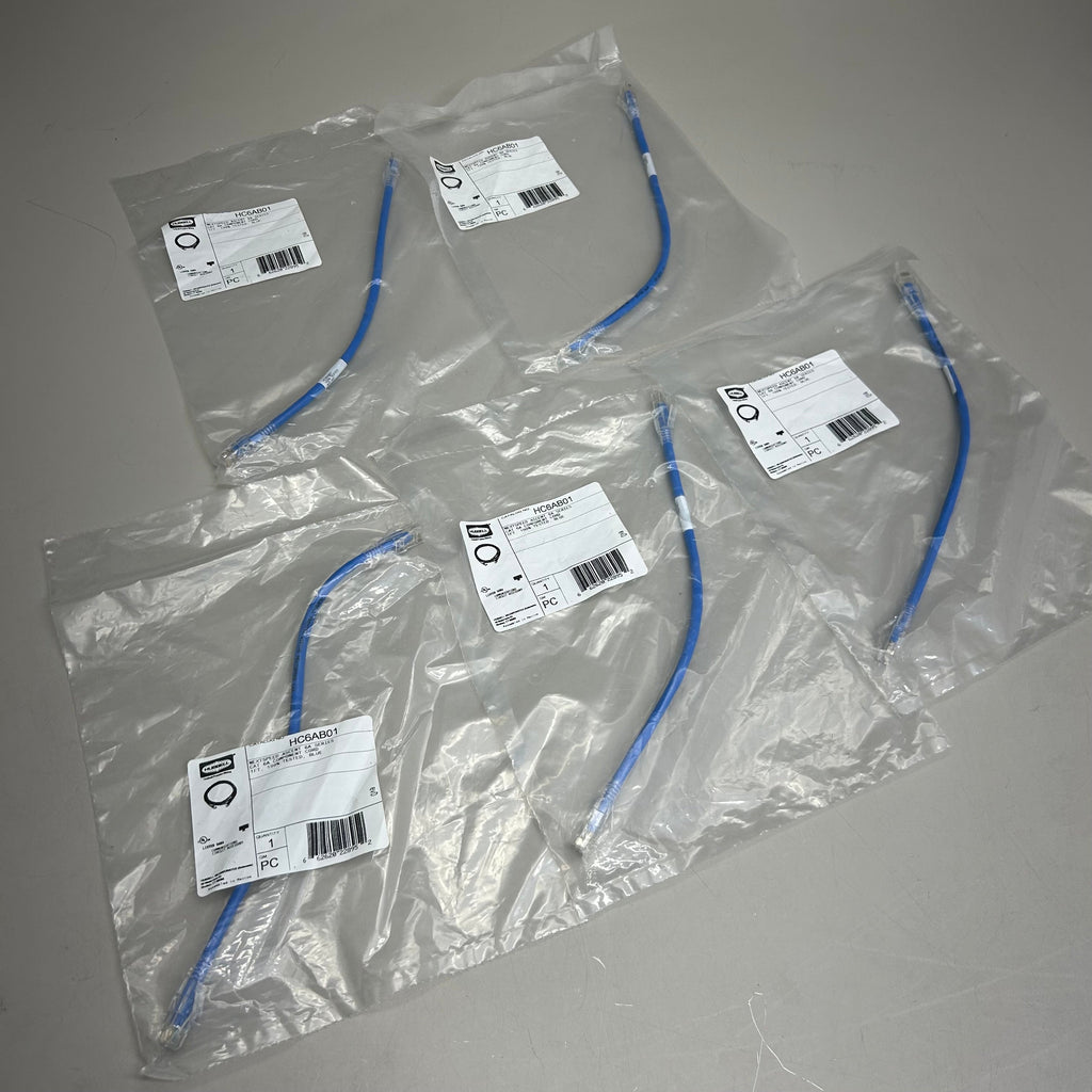HUBBELL PREMISE (5 Pack) Copper Solutions Ascent Patch Cord Cat 6A 1' Length Blue HC6AB01