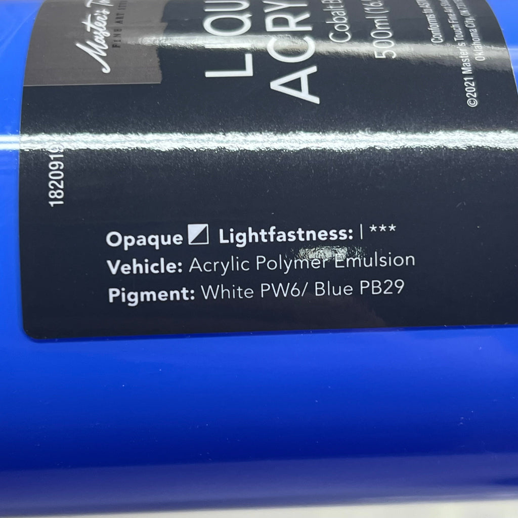 MASTERS TOUCH (2 PACK) Liquid Acrylic Artist Paint 16.9 oz Cobalt Blue 1820919
