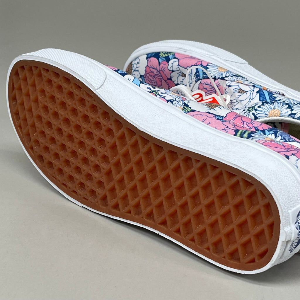 VANS Era Canvas Sneakers Women's Sz 5.0 Men's Sz 3.5 Blue & Pink Retro Floral