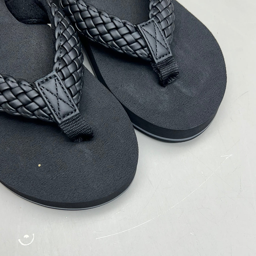 COBIAN Braided Bounce Synthetic Leather Sandals Women's Sz 6 EU 35.5  Black BRB10-001-6